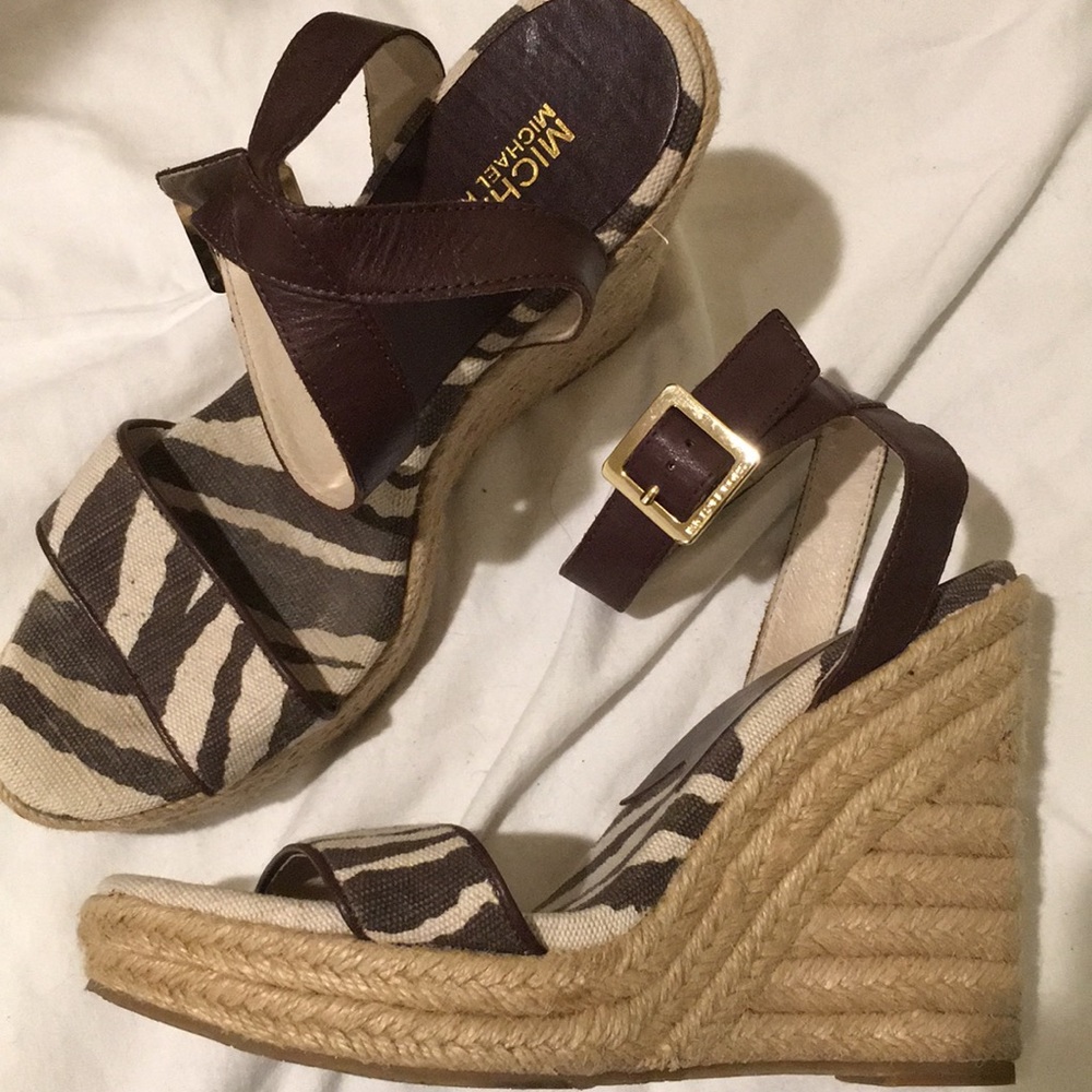 Michael Kors zebra wedge sandal